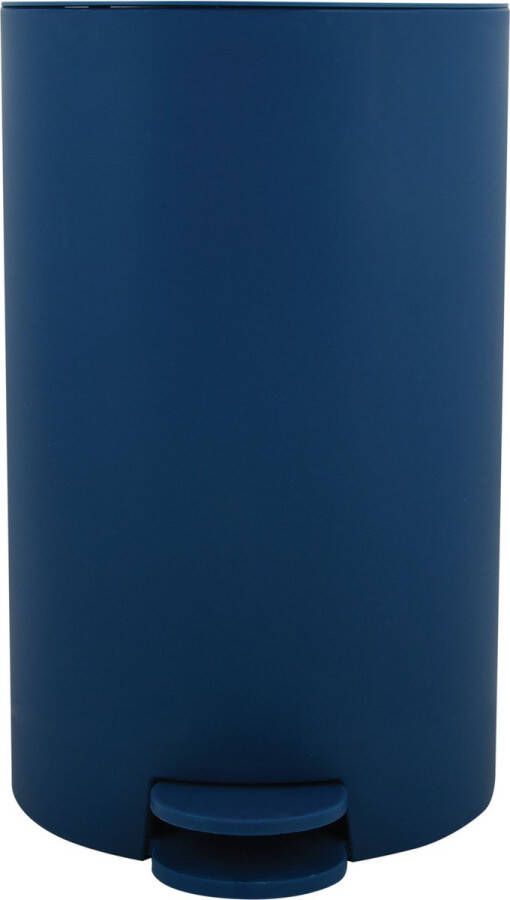 MSV Pedaalemmer kunststof marine blauw 3L klein model 15 x 27 cm Badkamer toilet