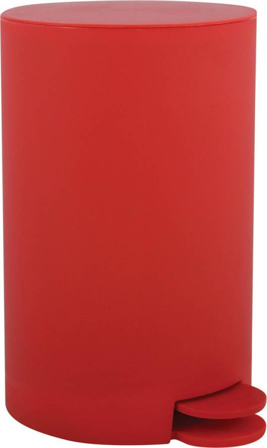 Spirella MSV kleine pedaalemmer kunststof rood 3L 15 x 27 cm Badkamer toilet Pedaalemmers