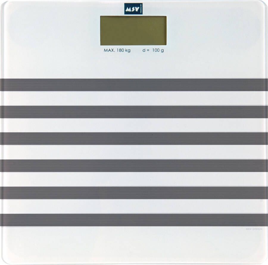 Spirella MSV Personen weegschaal wit grijs glas 29 x 29 cm digitaal Weegschalen