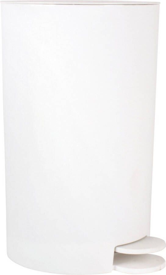 Spirella MSV kleine pedaalemmer kunststof wit 3L 15 x 27 cm Badkamer toilet Pedaalemmers