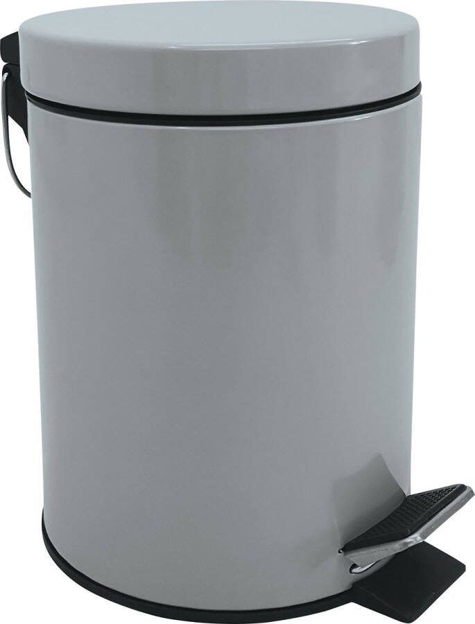 Spirella MSV Prullenbak pedaalemmer metaal grijs 3 liter 17 x 25 cm Badkamer toilet Pedaalemmers