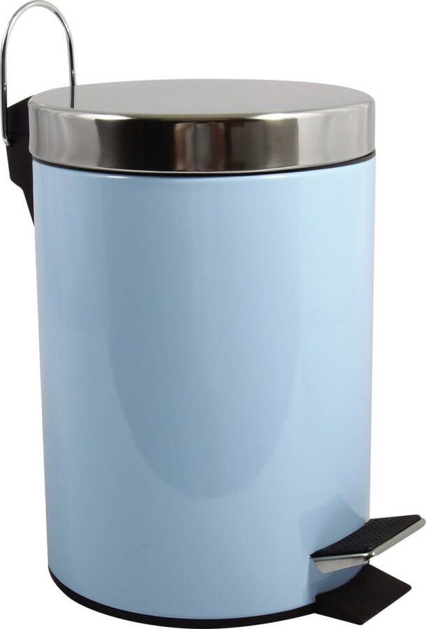 MSV Prullenbak pedaalemmer metaal pastel blauw 3 liter 17 x 25 cm Badkamer toilet
