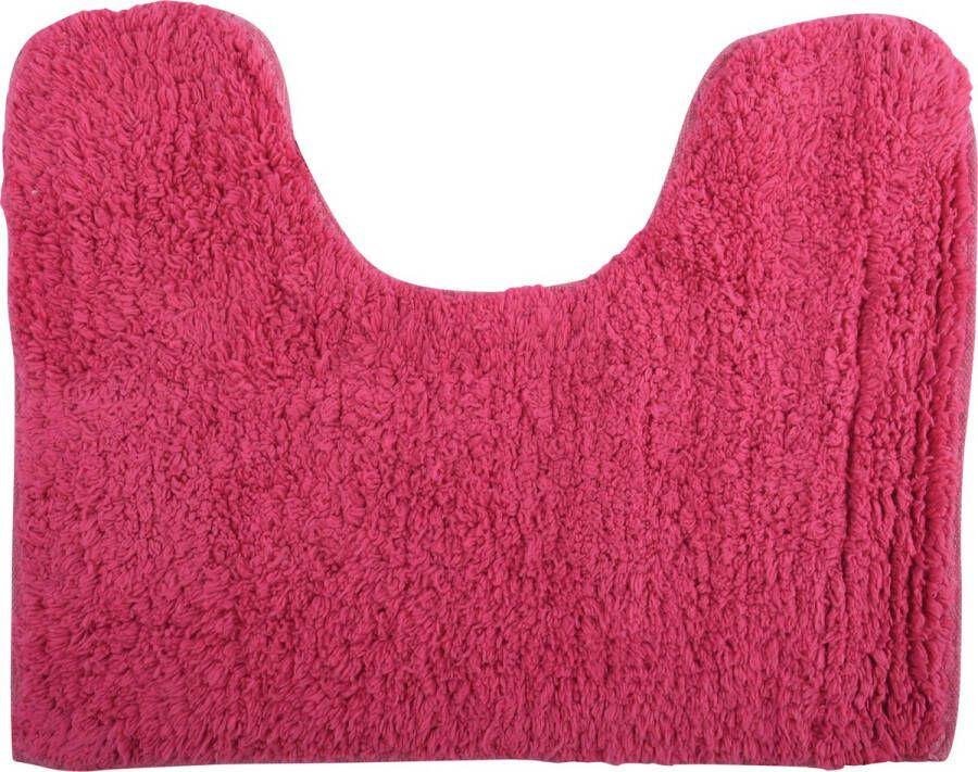 MSV WC Badkamerkleed badmat voor op de vloer fuchsia roze 45 x 35 cm polyester katoen