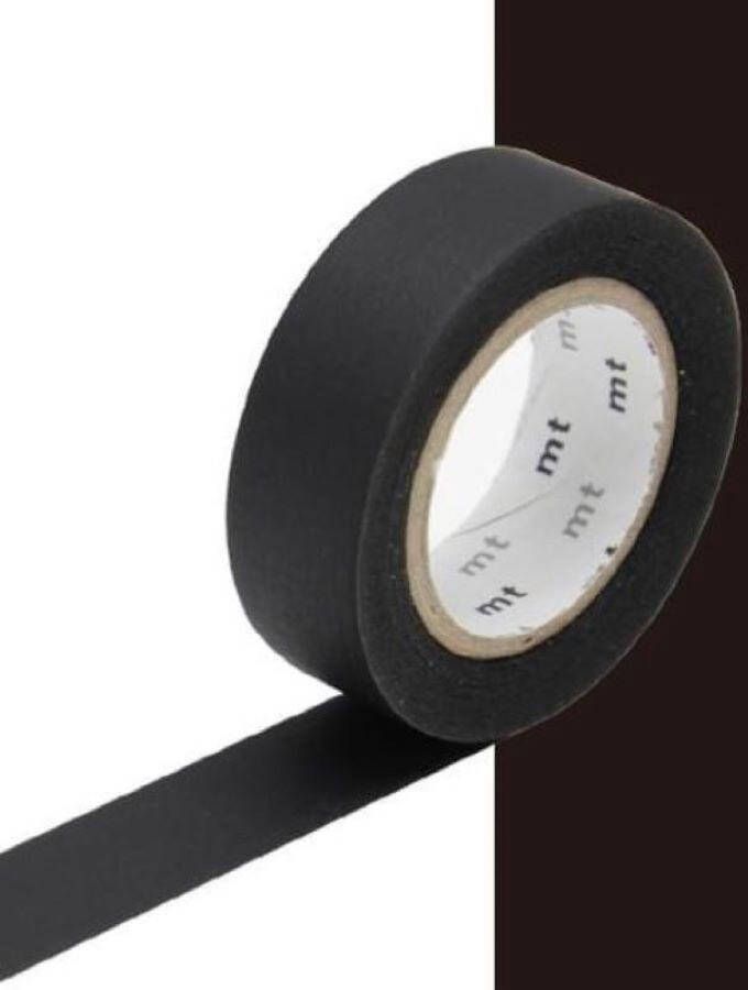 MT Masking tape Washi Tape Zwart 7 meter x 1 5 cm. Matte Black