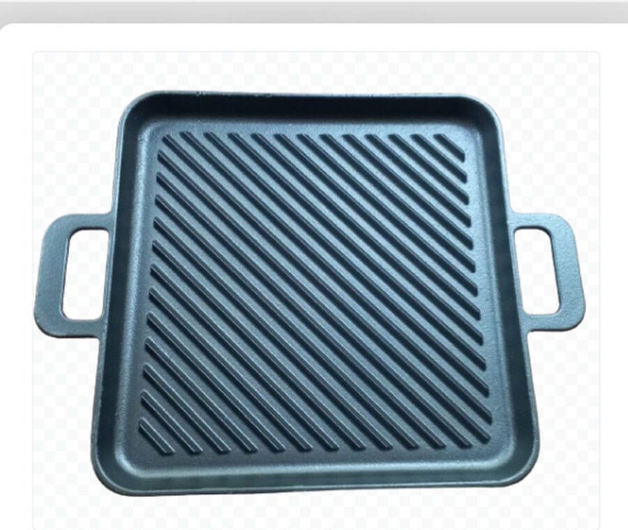 M.T.C © Gietijzeren Grillplaat Inductie-32 x 26 x 2 cm-Geschikt voor alle Warmtebronnen-Grillen-Plancha-Grillpan-Grillplaat Gietijzer-BBQ Accessoires-Barbecue-Pannenset Barbecue-Pannenset-BBQ Plaat-Cadeau-Zwart