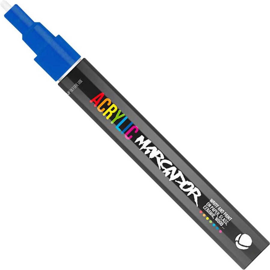 Mtn Acrylic Marcador Verfstift fijne punt van 1 mm permanent Blauw