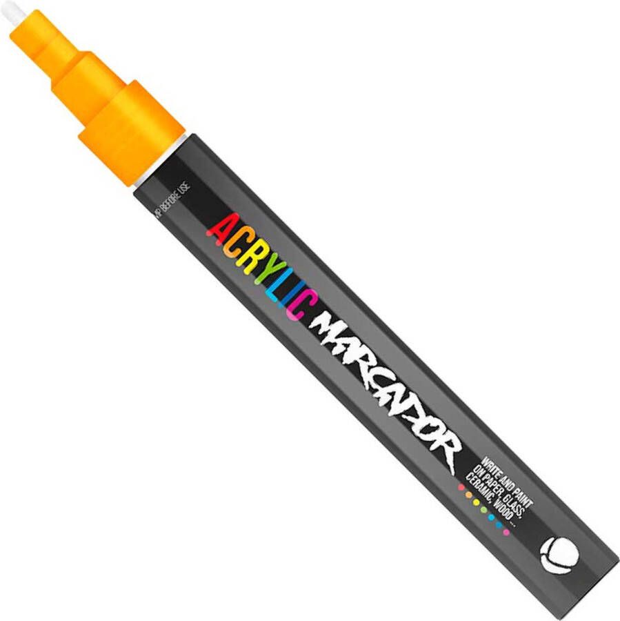 Mtn Acrylic Marcador Verfstift fijne punt van 1 mm permanent Neon Oranje