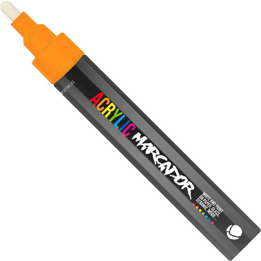 Mtn Acrylic Marcador Verfstift medium punt van 2 mm permanent Neon Oranje