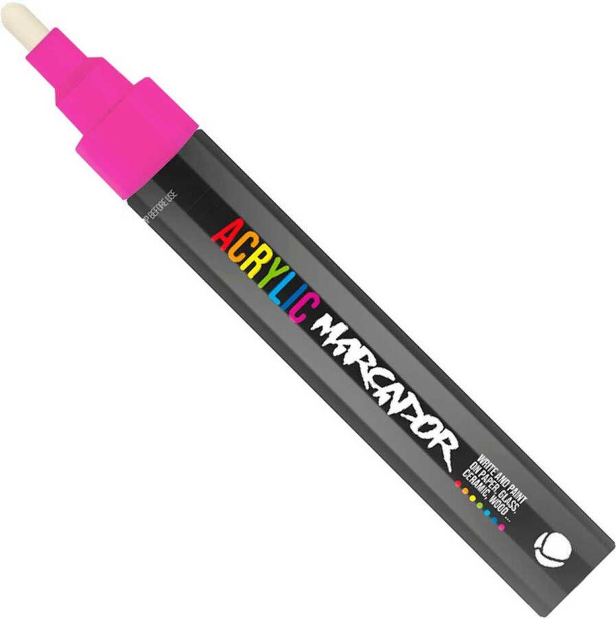 Mtn Acrylic Marcador Verfstift medium punt van 2 mm permanent Neon Roze