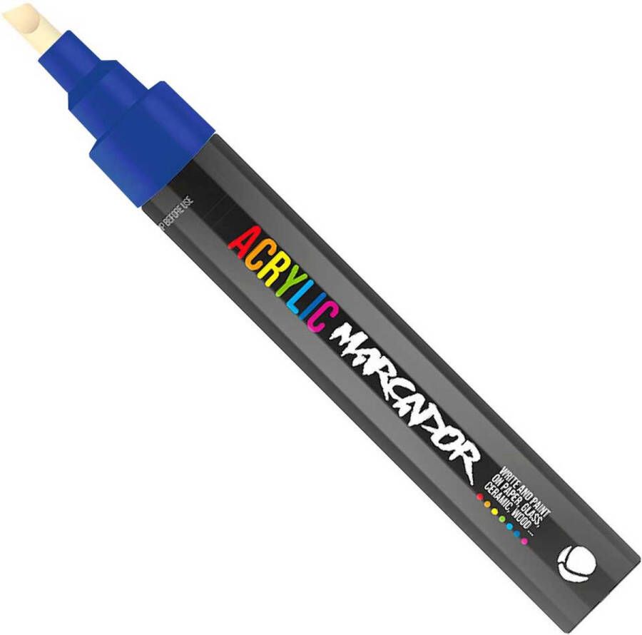 Mtn Acrylic Marcador Verfstift medium punt van 6 mm permanent Blauw