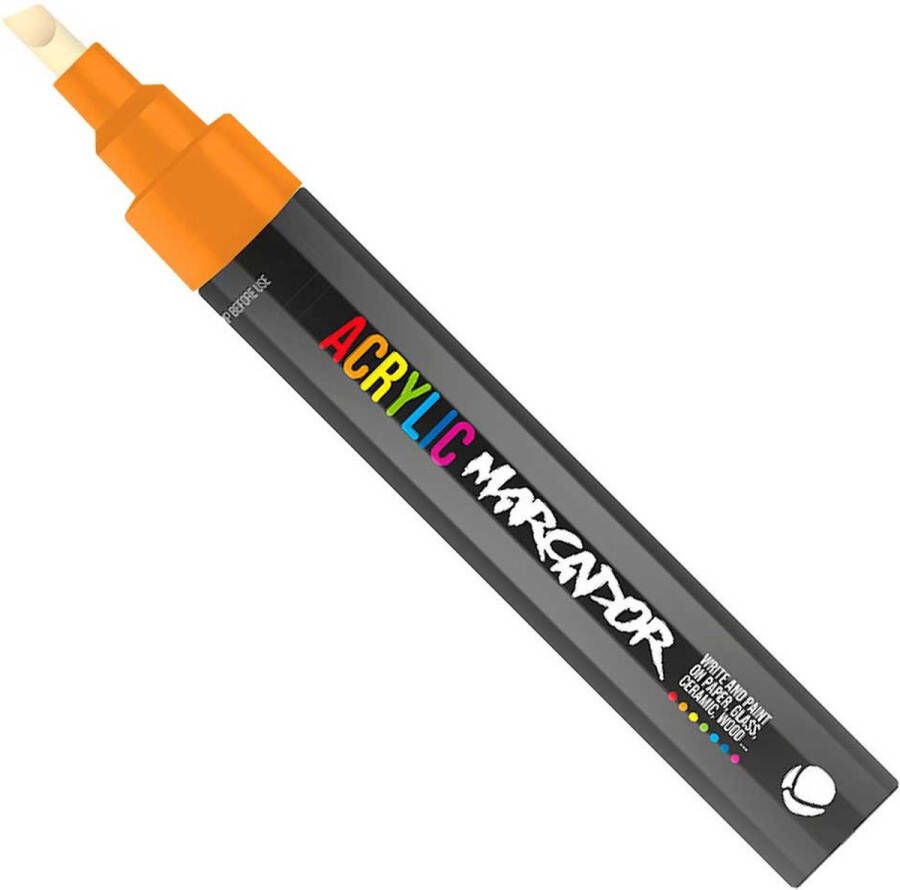 Mtn Acrylic Marcador Verfstift medium punt van 6 mm permanent Neon Oranje