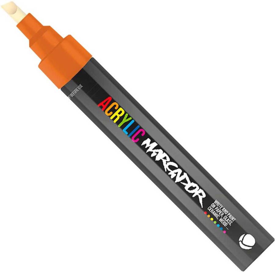 Mtn Acrylic Marcador Verfstift medium punt van 6 mm permanent Oranje