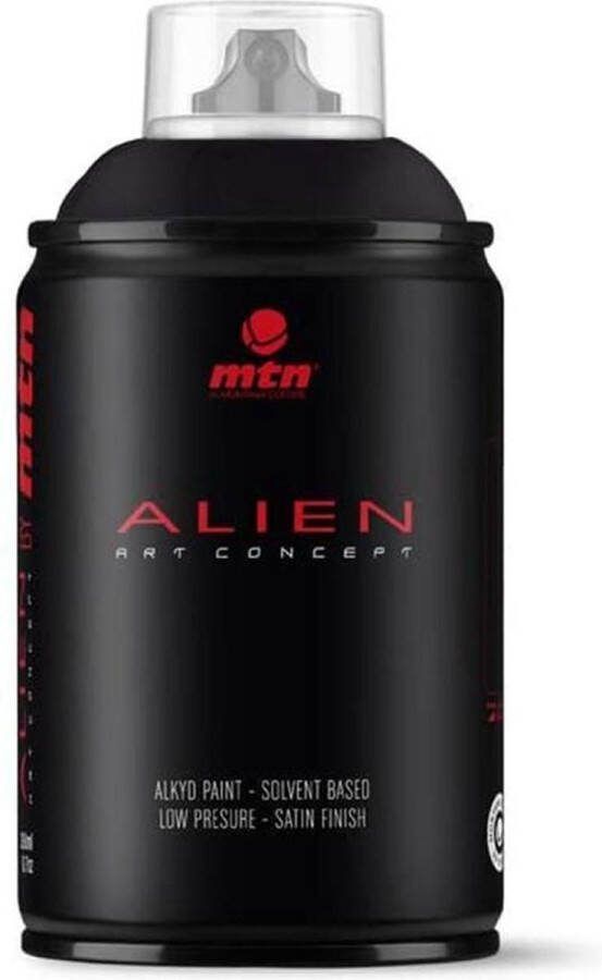 Mtn Alien zwarte spuitverf 250ml lage druk en satijn afwerking- voor het preciezere spuitwerk