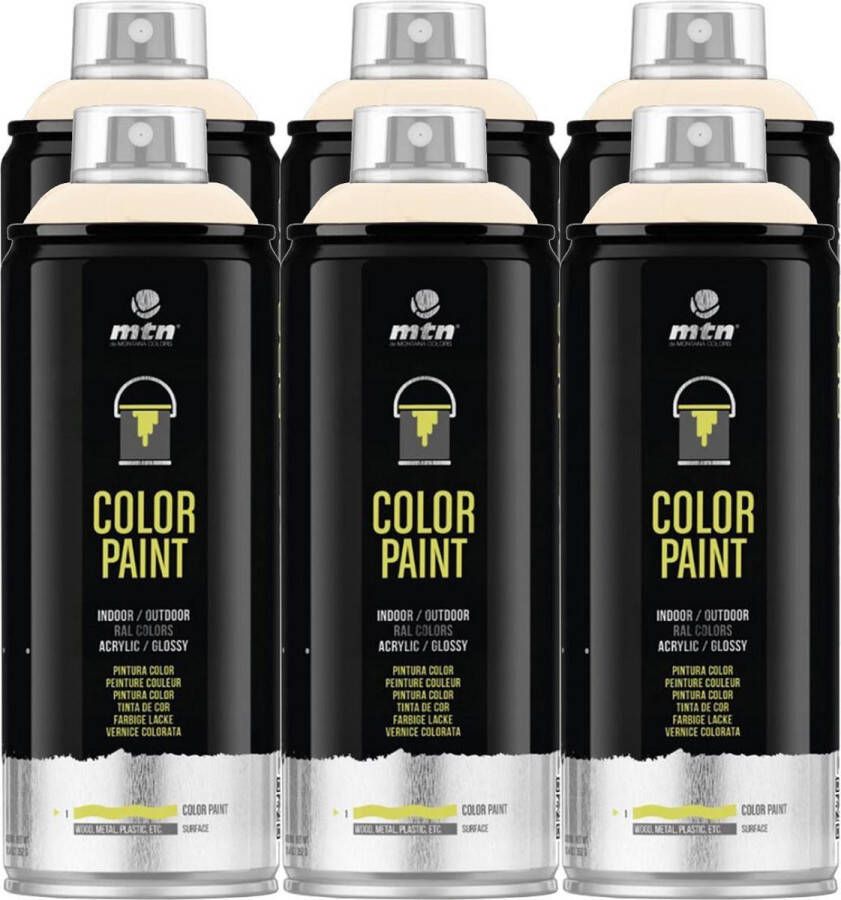 Mtn PRO Color Paint RAL Spuitverf 6 stuks Light Ivory- 400ml