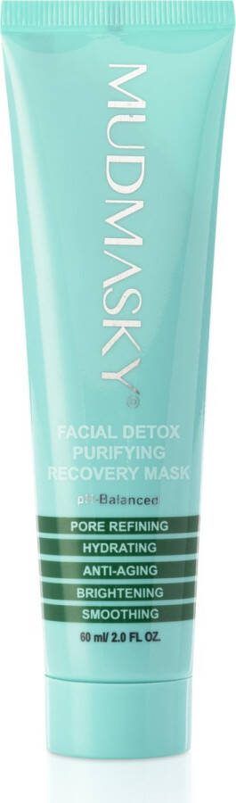 MUDMASKY Natuurlijk Anti-Acne Kleimasker Acné en mee-eters weg in 3 weken! Vette huid Puistjes Facial Detox Purifying Recovery Mask Reinigend gezichtsmasker moddermasker blackheads pimples roodheid