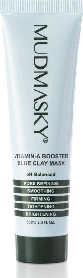 MUDMASKY Vitamin-A Booster Blue Clay Mask Skin Smoothing Anti-Aging Blue Clay Mask Gezichtsmasker ook geschikt voor gevoelige huid- Blauwe Kleimasker Huid Gladmakend
