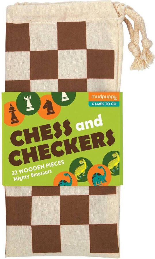 Mudpuppy Mighty Dinosaurs Chess & Checkers