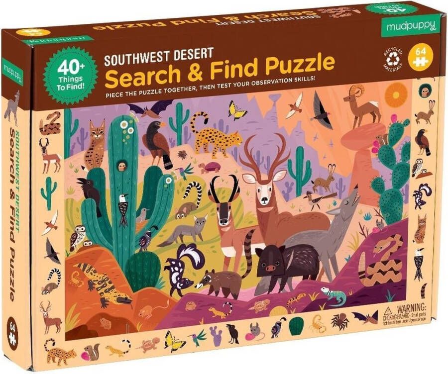 Mudpuppy zoek & vind puzzel Woestijn 64 stukjes