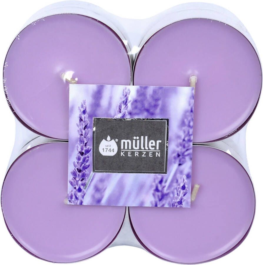 Müller Maxi Theelichtjes Lavendelgeur 8 Stuks 8u