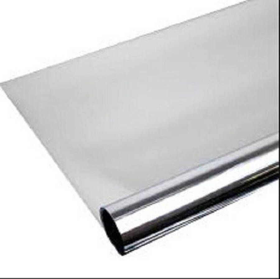 Multi-fix 1x zelfklevende folie | Raamfolie spiegeleffect hittewerend | 90 x 200cm | 99% UV bescherming raamfolie zilver