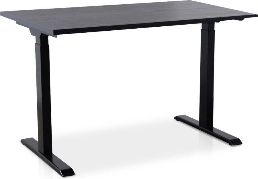 Multi Ratio Zit-sta bureau snelslinger verstelbaar MRC FAST FLEX 120 x 80 cm frame zwart blad zwart eiken