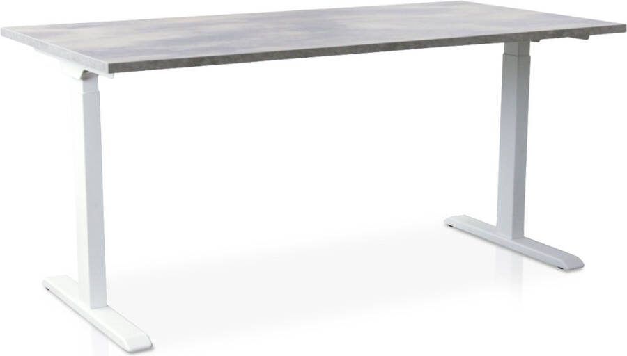 Multi Ratio Zit-sta bureau snelslinger verstelbaar MRC FAST FLEX 160 x 80 cm frame wit blad betonlook