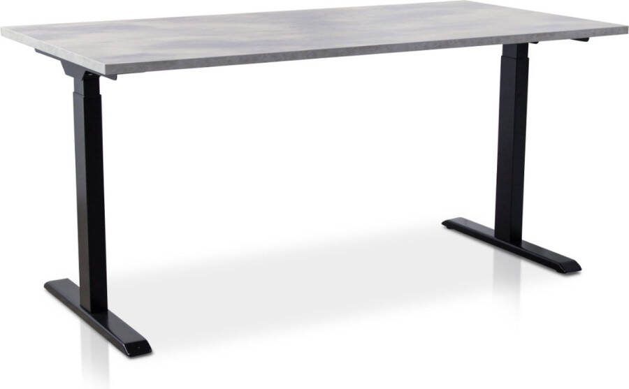 Multi Ratio Zit-sta bureau snelslinger verstelbaar MRC FAST FLEX 160 x 80 cm frame zwart blad betonlook