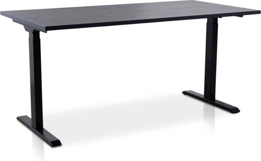 Multi Ratio Zit-sta bureau snelslinger verstelbaar MRC FAST FLEX 160 x 80 cm frame zwart blad zwart eiken
