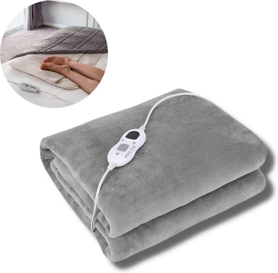 Multic Verwarmde Onderdeken Polyester Wasbaar Dubbele Elektrische Bedwarmer Onderdeken voor Warme en Gezellige Nachten 10 Standen Wasbaar in de Wasmachine Afmetingen: 150 x 80 cm