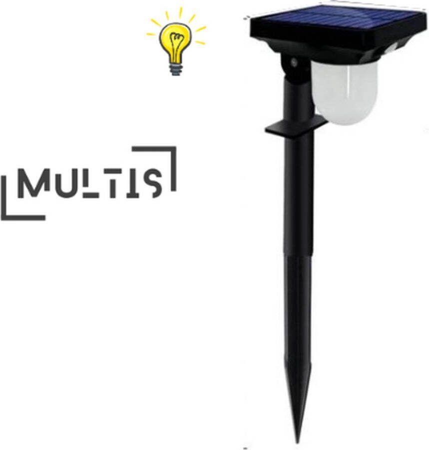 Multis Tuinverlichting op Zonne-Energie met Bewegingssensoren 1800mAH Solar Tuinverlichting 1 stuks Zwart