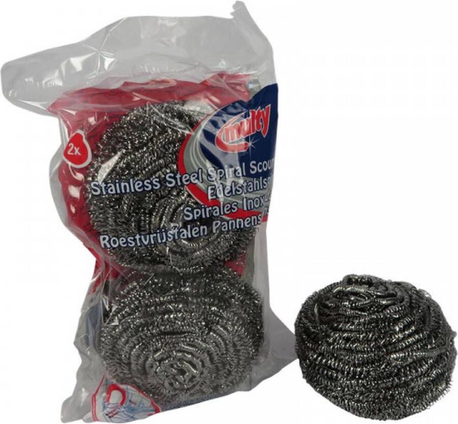 Multy Pannenspons RVS pak a 2 stuks