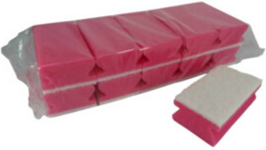 Multy Schuursponsjes Krasvrij Easy Grip Roze 10 stuks