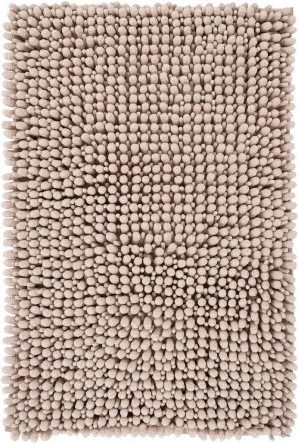 Muratap Tapijtenloods Fluffy Badmat Hoogpolig Soft Touch Taupe- 40x60 CM