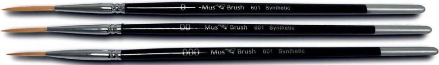 MusBrush 601 serie Sleper set 3 stuks Scriptliner schilderpenselen