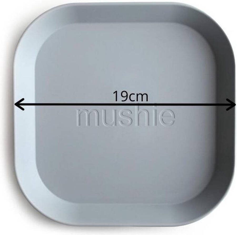 Mushie Kinderservies Borden Vierkant (Set van 2) Borden Cloud