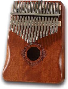 Music Panda Kalimba Duimpiano 17 Tonen- met Muziekboek en Accessoires- Mahoniehout bloem