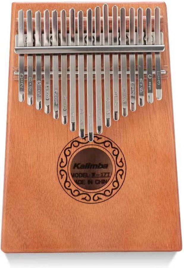 Music Panda Kalimba Duimpiano 17 Tonen- met Muziekboek en Accessoires- Mahoniehout wolk