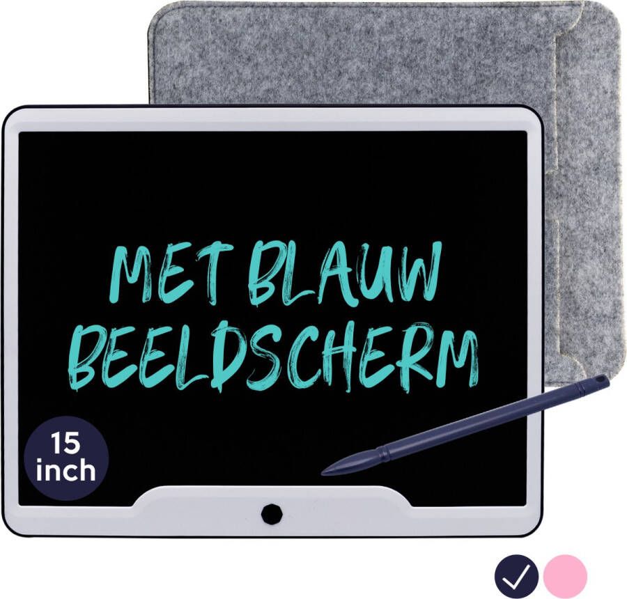 Must-Have for Kids LCD Tekentablet Kinderen Blauw 15 inch Cadeautjes Vakantie Speelgoed Kado Schrijfbord Kindertablet Schrijftablet Tekenspullen Speelgoed Jongens 4 Jaar 5 Jaar 6 Jaar Kinderspeelgoed Reisspeelgoed 7 Jaar 8 Jaar 3 Jaar