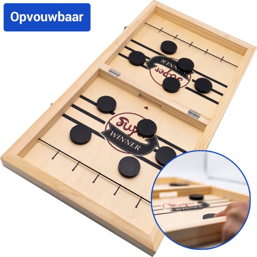 Must-Have for Kids Slingpuck XL Opvouwbaar Sinterklaas Cadeautjes Hockeyshots Speedpucks Slingshot Speelgoed Meisjes & Jongens 4 jaar 5 Jaar 6 Jaar 8 Jaar Sling Puck Bordspel Sjoelbak Slingershot Foosball Winner Drankspel Party Spel