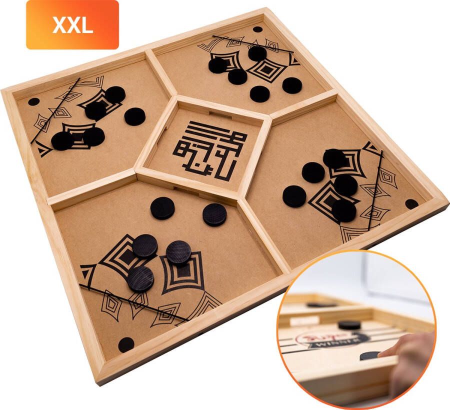 Must-Have for Kids Slingpuck XXL 4 personen Slingshot Kerst Spel Speelgoed Jongens & Meisjes Sling Puck Bordspel Sjoelbattle Drankspel Party Spel Shot Spel Drinking Game Speelgoed 6 Jaar Kinderspeelgoed 5 Jaar Speelgoed 4 Jaar