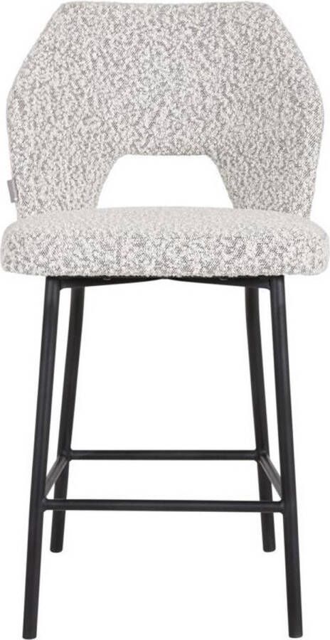 Must Living Counter chair Bloom 100x54x57 cm bouclé light grey seat height 65 cm