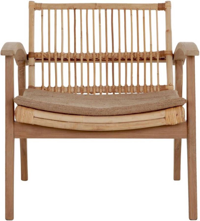 Must Living Lounge chair Marvin 75x68x75 cm teakwood rattan with cushion jute