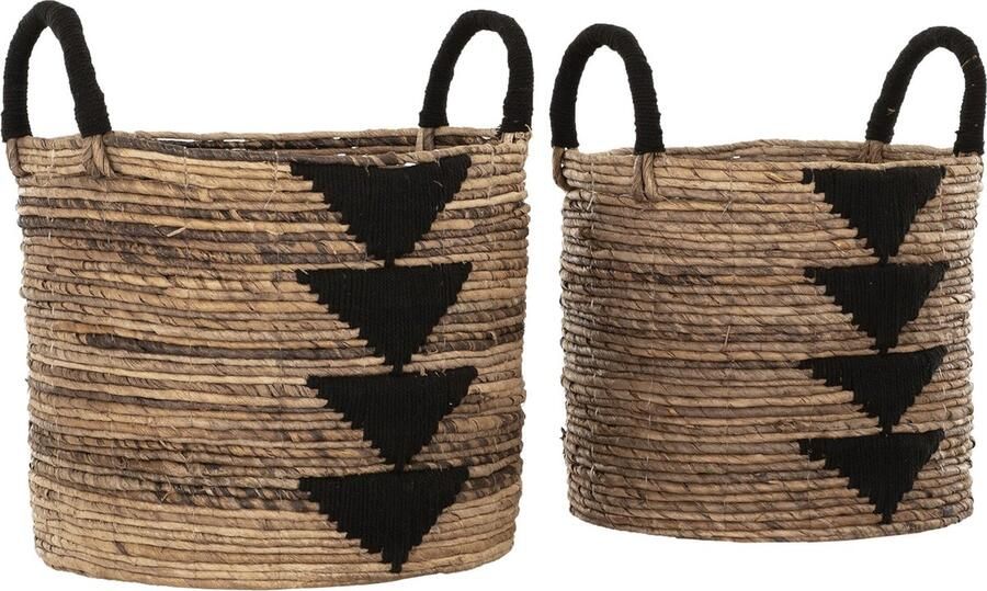 Must Living Basket Lima black set of 2 39xØ32 cm 42xØ37 cm