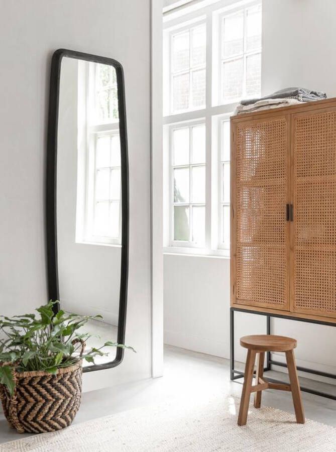 MUST Living Spiegel Morris Hout 200 x 60cm Zwart