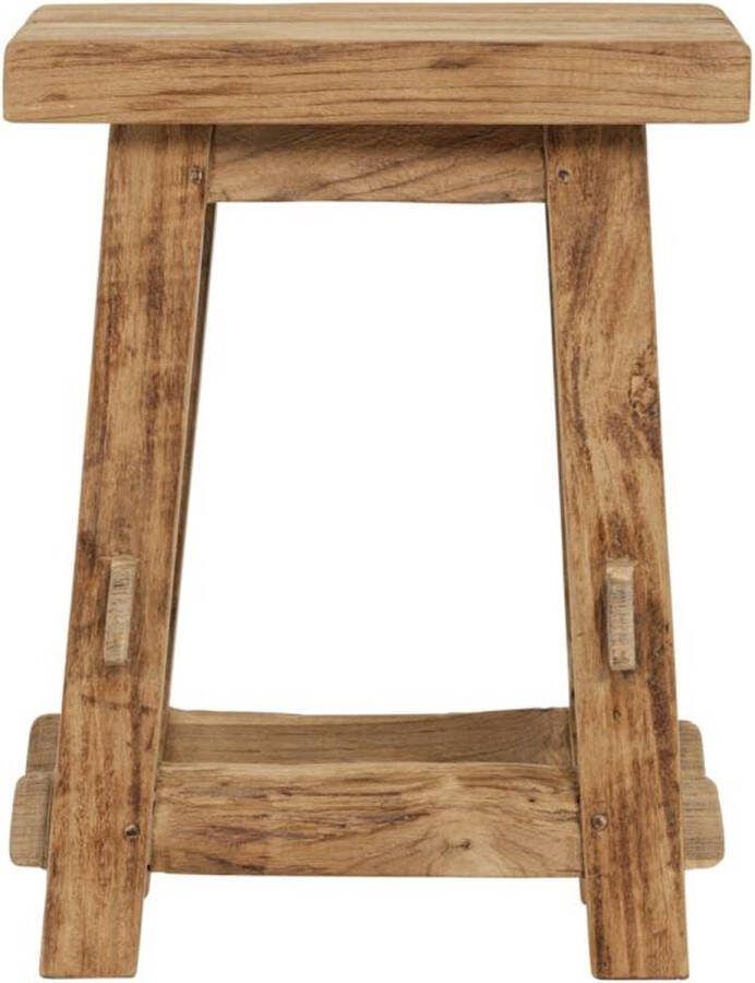 Must Living Stool Tuscany rectangular 45x35x30 cm rustic recycled teakwood top 4 cm