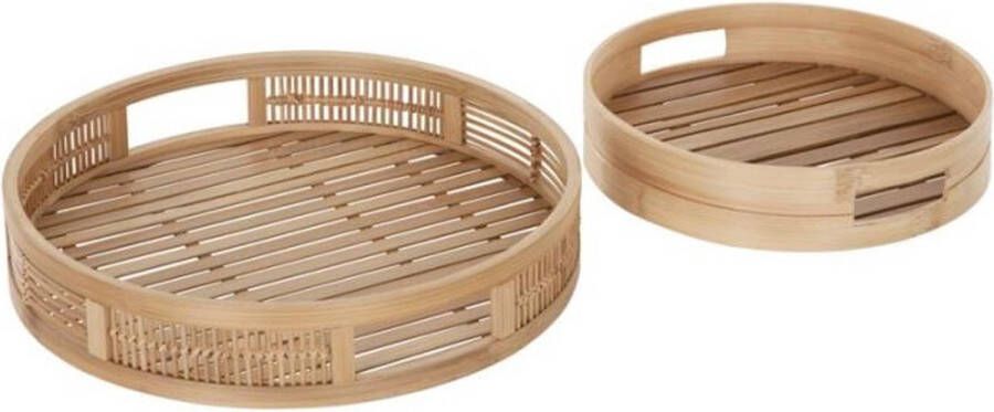 Must Living Tray Algarve round NATURAL set of 2 7xØ30 cm 7xØ40 cm Bamboo natural