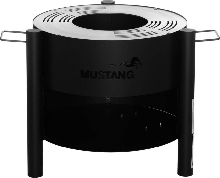 Mustang Outdoor tuinhaard barbecue Oakdale Tuinhaard Barbecue Zwart 35.8 kg Grilloppervlak diameter 60 cm