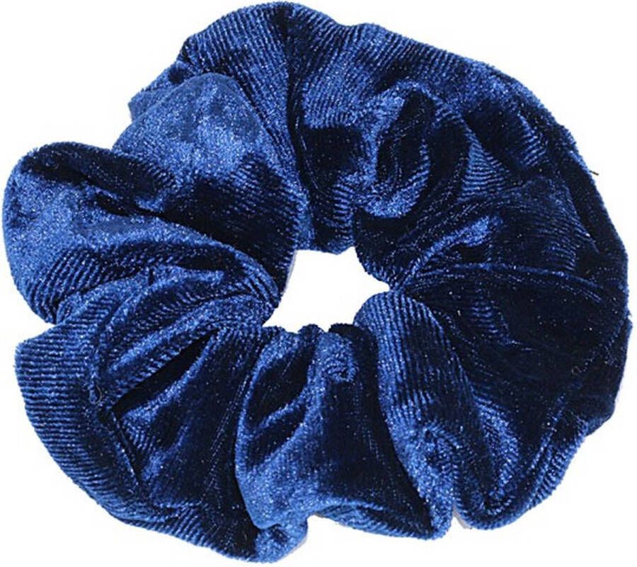 MustHaves Scrunchie Haarelastiek Velvet Blauw