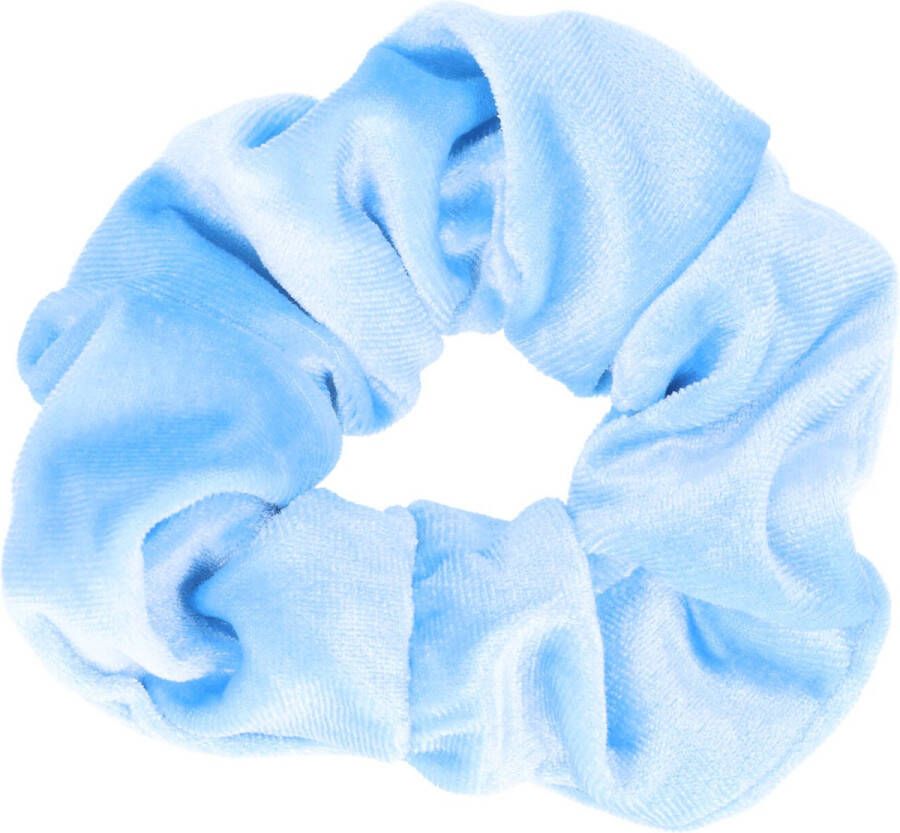 MustHaves Scrunchie Haarelastiek Velvet Licht Blauw Haar Krinkel Elastiek