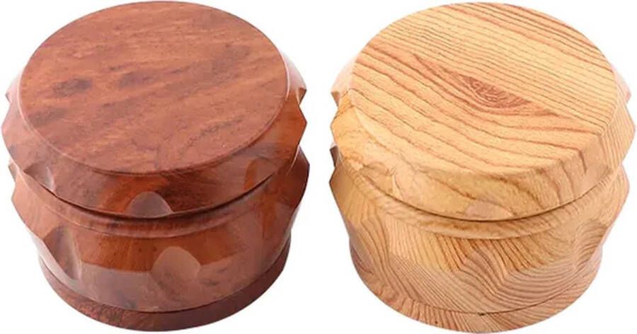 Mut Houten Grinder met 4 lagen 50mm Herbal Grinder Accessoires crusher vermaler kruimelaar koffie molen kruiden molen kruiden vergruizer pulverizer lichtbruin